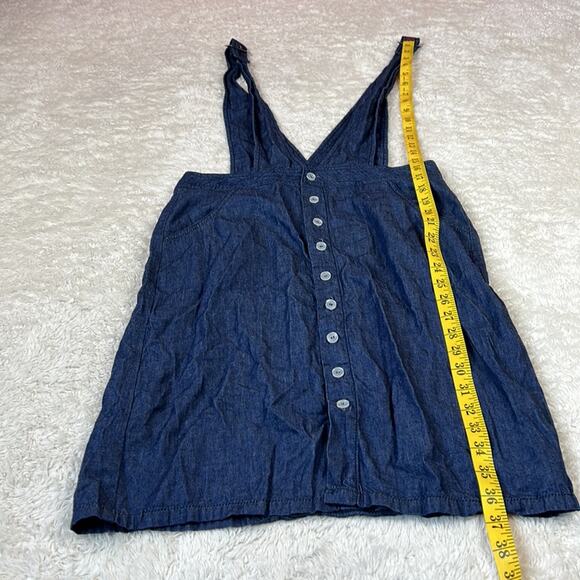 Rolling Peach denim jean overall jumper dress, size med - Picture 4 of 8